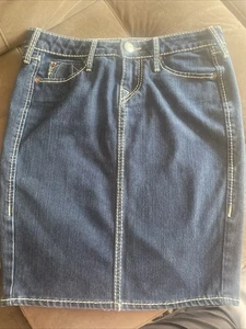 True Religion Damen Jeansrock Distressed Denim Blau Größe 26 Craze - Bild 1 von 8