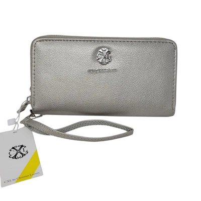 Cartera Muñequera CXL by Christian Lacroix Brandy Guijarro Doble Cremallera Peltre Nueva con Etiquetas Foto 1 de 4