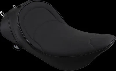 DS Black Leather Vinyl Mild Stitch Solo Seat for Harley Road King 97-07 - Image 1 of 4