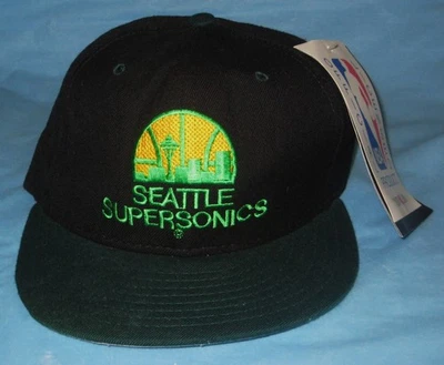 Gorra ajustada de lana modelo profesional Seattle Supersonics vintage New Era 5950 6 7/8 nueva con etiquetas Foto 1 de 4