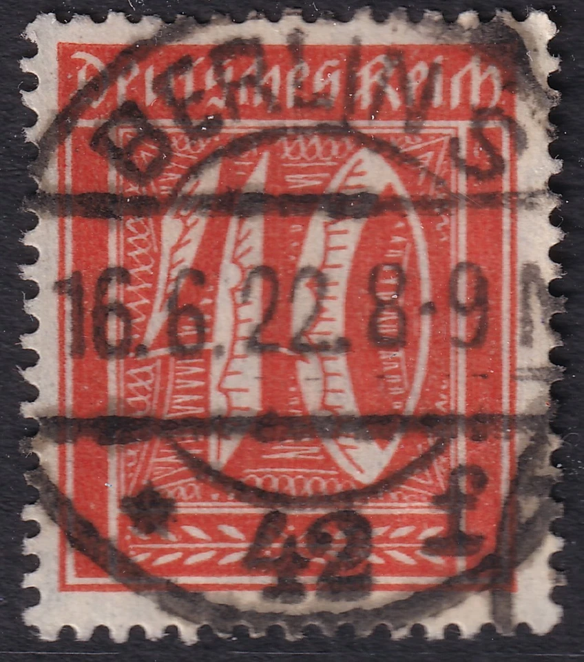 Germany 1920. Mi:DR 163. 40 pf. Red-orange. Superb, BERLIN S 16.6.22 - Image 1 of 1