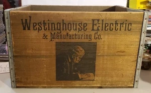Vintage Westinghouse Electric Wemco Wood Crate Box Excellent Condition! - Picture 1 of 24