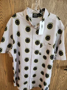 Neu WeSC Digital Lavendel Freizeit Smart Knopfleiste Happy Face Unisex Neu mit Etikett - Bild 1 von 10