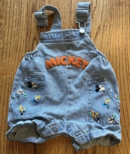 Disney Salopette Topolino Bambino 3-6 Mesi Denim Maglione Regolabile - Foto 1 di 14