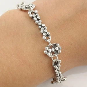 Designer Abstract Sterling Silver Link Bracelet - Picture 1 of 7
