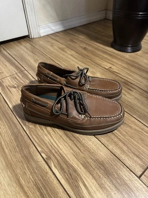 Outland Brand Men's Faux Leather Shoes, Size 9 And Brown In Color - Image 1 of 4