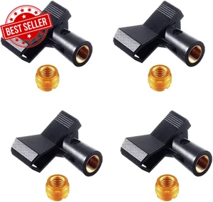Mic Clips for Stands 4 Pieces Microphone Clip Holder with 4 Adapters Adjustable - Picture 1 of 12