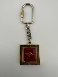 VTG Kangaroo & Koala Spinning Gold Tone Keyring/Keychain - Picture 1 of 6