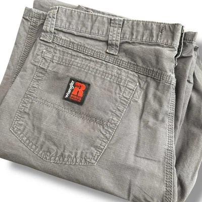 Pantalones de trabajo Wrangler RIGGS gris mezcla de algodón para hombre talla 36x34 carpintero Foto 1 de 4