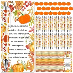48 Sets Thanksgiving Gifts Bulk Fall Pens Pumpkin Pins Appreciation Gift Than... - Foto 1 di 7