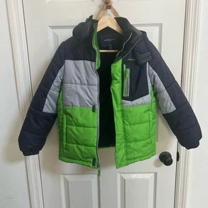 LONDON FOG Kids Green and Gray Jacket winter coat, outdoor, Color Block - Picture 1 of 4
