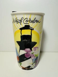 Starbucks North Carolina Lighthouses Double Wall Ceramic 12oz Travel Tumbler Mug - Picture 1 of 7