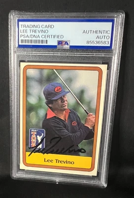 Tarjeta de novato autografiada por Lee Trevino Donruss #2 1981 firmada automática PGA RC PSA Foto 1 de 2