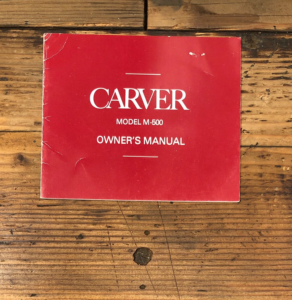 Amplificador Carver M-500 M500 Propietario/Manual de Usuario *Original* Foto 1 de 1