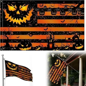 Kürbis Halloween Garten Fahnen 3x5 Outdoor doppelseitig für draußen Feiern - Bild 1 von 6