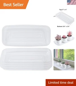 Heavy-Duty Clear Plastic Plant Saucer Tray - Set of 5 Sturdy Drip Trays for Pots - Picture 1 of 6