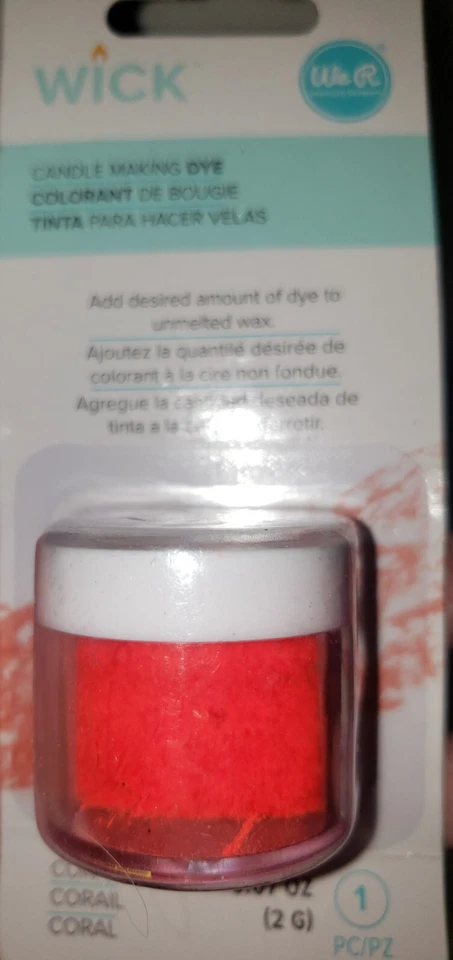 We R Wick Wax Dye .07 oz Candle making dye Coral - Image 1 of 1