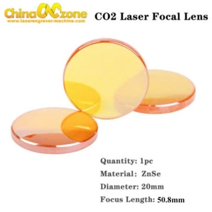 Lente de enfoque láser CO2 de 50,8 mm de longitud de enfoque para máquina grabadora láser de CO2 diámetro 20 mm  - Imagen 1 de 7