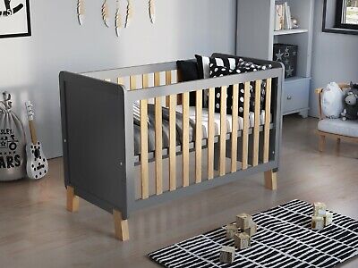 Baby Cot Bed 120x60cm With Wooden Barrier & Deluxe Aloe Vera Mattress • 145.99£