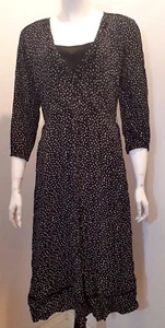 NEW RJR.John Rocha Black Spot Print Midi Dress - 14 - Picture 1 of 6