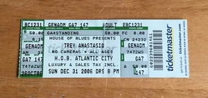 Boleto de concierto Trey Anastacio 31 de diciembre de 2006 House of Blues Atlantic City NJ - Imagen 1 de 2