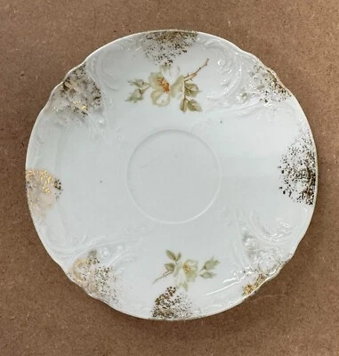 Platillo floral vintage Carl Tiensch & Co en blanco Foto 1 de 2