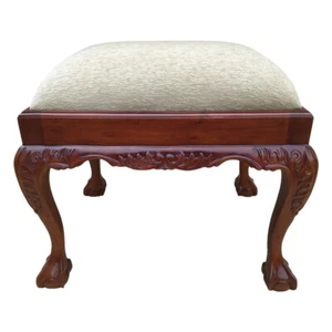 Solid Mahogany Wood Chippendale Bedroom Stool Antique Reproduction Design - Picture 1 of 6