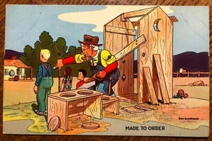 Vintage Humorvoll Comic H.S Crocker Co. Humor 1951 "Made to Order" Privy Plumpsklo - Bild 1 von 7