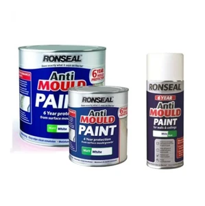 Ronseal 6 Year Anti Mould MATT White Paint 400ml 750ml 2.5L - Picture 1 of 6