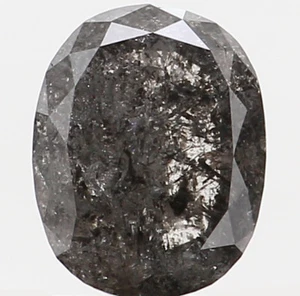 Natural Loose Diamond Black Grey Color Oval Clarity I3 6.30 MM 0.87 Ct L5376 - Picture 1 of 9
