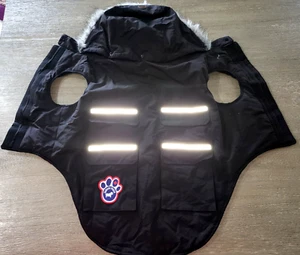CANADÁ POOCH PERRO ABRIGO NEGRO CUELLO EXTRAÍBLE TALLA 24 XXL! ¡SÚPER ESTADO! ¡AHORRA AQUÍ! - Imagen 1 de 2