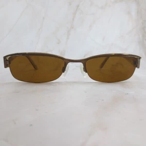 Elle Sunglasses Frame EL13304 BR Women's Brown Metal Half Rim Square 50-18-135 - Picture 1 of 8