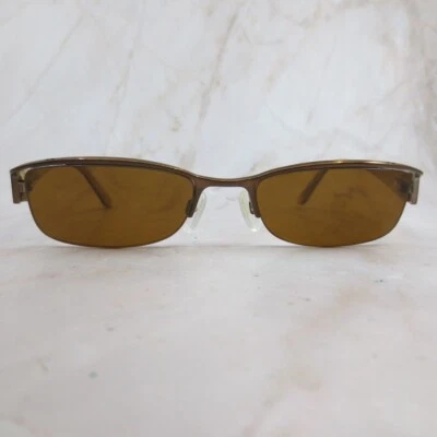 Elle Sunglasses Frame EL13304 BR Women's Brown Metal Half Rim Square 50-18-135 - Image 1 of 4