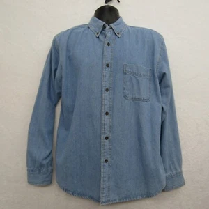 Austin Clothing Co Mens Shirt Long Sleeve Medium Blue Cotton Button Denim Preppy - Picture 1 of 8