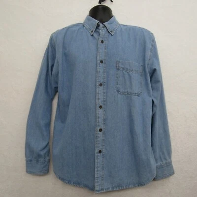 Austin Clothing Co Mens Shirt Long Sleeve Medium Blue Cotton Button Denim Preppy - Image 1 of 4