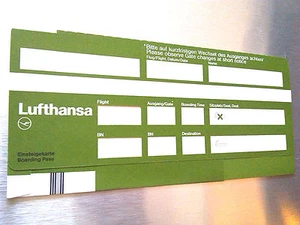 LUFTHANSA Boarding Pass 80s OTL AICHER HFG Ticket Antique 80s - Picture 1 of 2