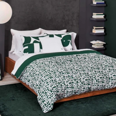 Lacoste Home Letter 3-Pc. Comforter Set, King Size - Green / White Lettered Logo - Image 1 of 4