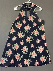 LE Lis Vintage Floral Fit & Flare Dress M Sleeveless Keyhole Front/Back USA Made - Picture 1 of 7