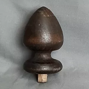 Vintage Antique German Clock Dark Wood Lathe Turned Finial Wall Mantel Cuckoo 1 - Picture 1 of 4