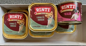 9x 100 g RINTI Gold Mini Nassfutter Rind & Hirsch & 1x 185 g RINTI Gold mit Kalb - Bild 1 von 4
