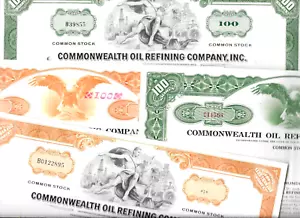 COMPLETE SET OF 4 DIFF 1970's PUERTO RICO COMMONWEALTH OIL STOCKS @ $1.49 cv $50 - Picture 1 of 2