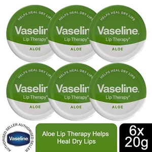 Vaseline Lip Therapy Petroleum Jelly, Aloe Vera, 6 Pack, 20gm - Picture 1 of 1