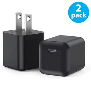 2-Pack 20W USB C Wall Charger Block For iPhone 11/12/13/14/15/Pro Max, XS/XR/X - Picture 1 of 6