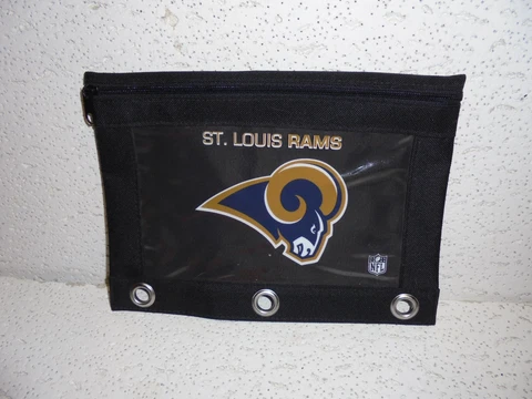St. Louis Rams 3 Ring Pencil Bag NFL Football ( Saint Louis LA Los Angeles ) Cover