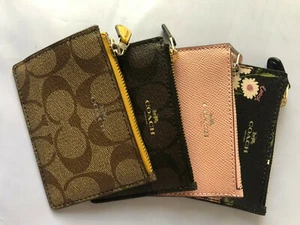 Coach Signature mini Skinny PVC Coated Canvas ID Card Case With Key Chain  $68 - Picture 1 of 25