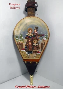 Vintage Fireplace Bellows with Seasonal High Relief Caroliers. - Picture 1 of 7