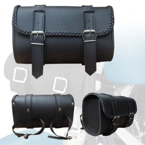 ARD CHAMPS Black Synthetic Leather Motorcycle Round Front Fork Tool bag - Picture 1 of 3