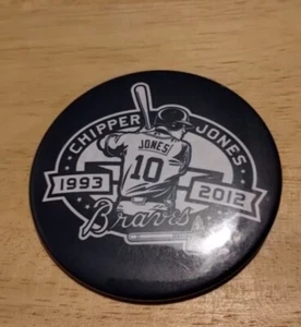 Atlanta Braves Chipper Jones 1993-2012 Pin-back Button 3" - Picture 1 of 3