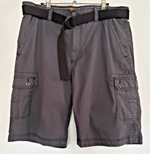 Wearfirst Cargo Shorts Men's Size 38 Gray WF Free-Band Stretch Belted Outdoors