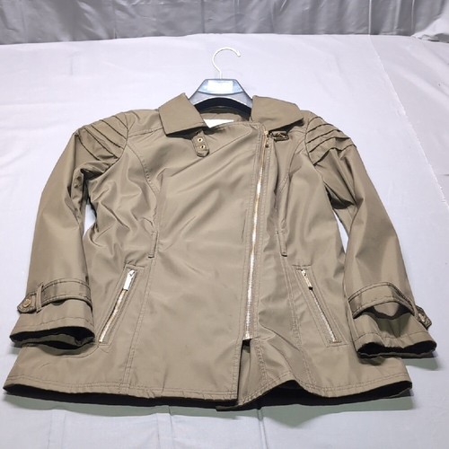 Cappotto antipioggia Michael Kors donna marrone pea full zip con cintura taglia M